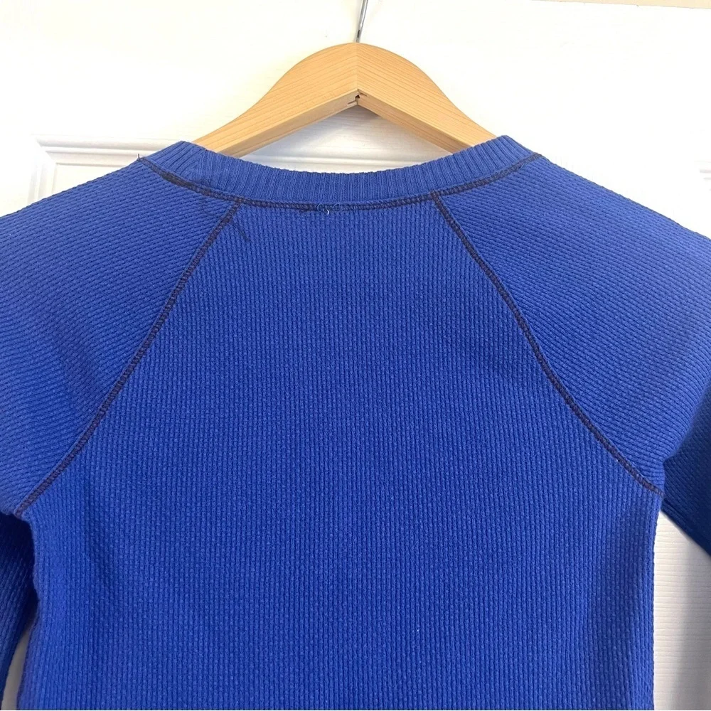 Free people In The Mix cuff crochet knit top thermal super nova blue boho XS